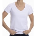 thumbnail image 3 of Wear Sierra Women's V-Neck T-Shirt, Turkish Pima Cotton, Soft & Breathable, White, Small, 3 of 7