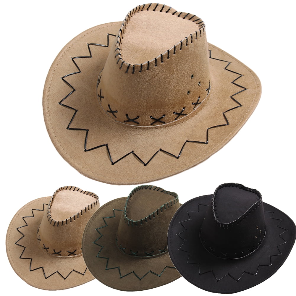 LINASHI Men's Women's Fashion Western Cowboy Hat with Wide Brim Felt