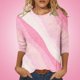 thumbnail image 1 of ICHUANYI Liquidación Mujer Moda Casual Impreso Bachelorette Verano Cuello Redondo Manga Larga Top/Camisa ICHUANYI WER202308245516, 1 of 5