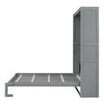 thumbnail image 5 of Kumix Queen Size Murphy Bed, Wall Bed with Shelves, Multi-function Murphy Bed for Teens Adults, Wood Bed for Bedroom, Space-Saving, Grey, 5 of 7