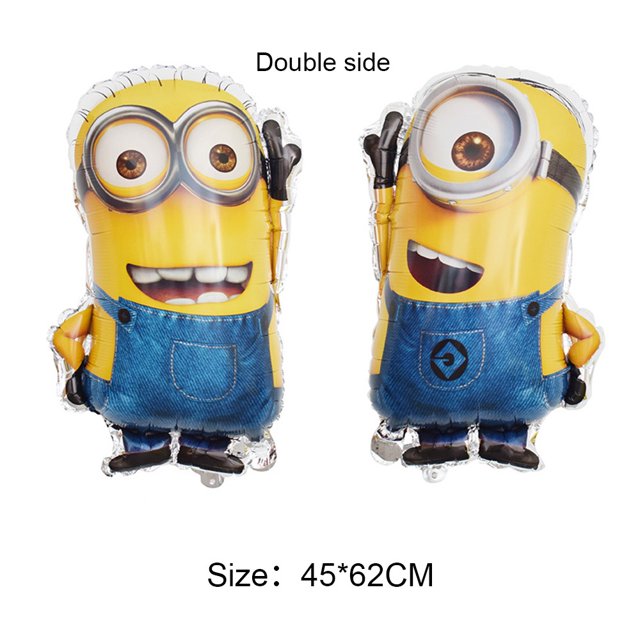 Minions Tema 18 Pulgadas Forma Redonda Globo De Película De Aluminio Fiesta De Cumpleaños Para Niños
