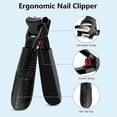 thumbnail image 4 of Nail Clippers for Thick Nails - Wide Clippers, Heavy Duty Nail Cutter with Catcher,Nail Clipper for Men and Women, Black, 4 of 5