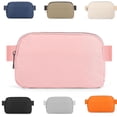 thumbnail image 1 of Qucyy Mini Sac Banane Rose pour Femmes et Hommes, Sac de Taille Imperméable à la Mode avec Sangle Réglable pour Voyage, Randonnée, Jogging, Cyclisme Rose, 1 of 5