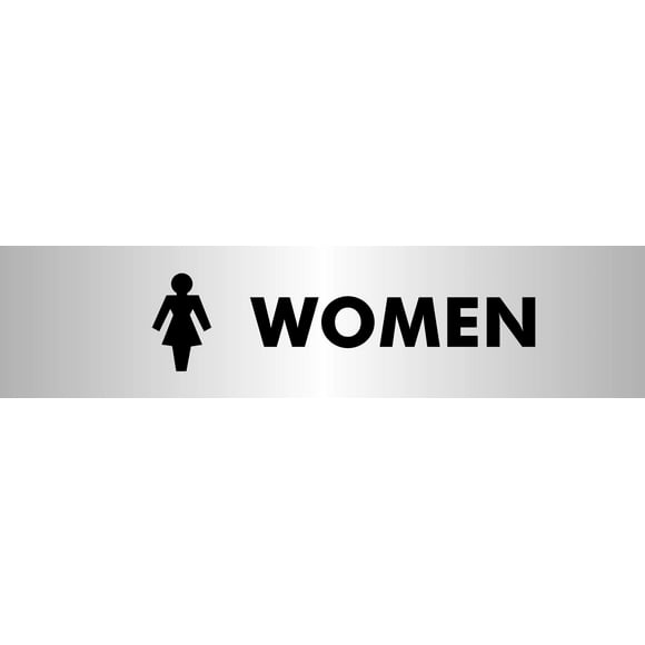 SECO Restroom Sign Women 7.5"" x 1.8"" (190 x 45mm) Reverse Printed 1/8'' Acrylic - Single (UBAC113)