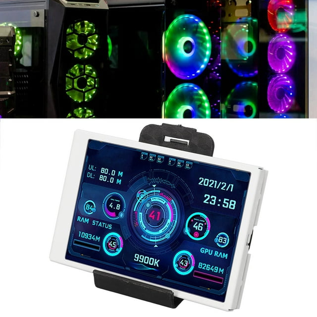 Écran Mini IPS USB 3,5 Pouces, Température de l'Ordinateur, Données CPU PC HDD, Panneau de Capteur PC, Écran Secondaire Type‐C