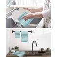 thumbnail image 5 of Teal Summer Coastal Kitchen Dish Towels for Drying Dishes Set of 4, Modern Ocean Waves Starfish Shell Waffle Weave Microfiber Hand Tea Bathroom Towels Quick Dry & Absorbent Towel 12x12, 5 of 7
