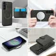 thumbnail image 4 of Allytechgroup Detachable Cards Holder Case for Samsung Galaxy S25, RFID Blocking 2 In 1 Wallet PU Leather Case with Stand Compatible with Magsafe Shockproof Cover for Samsung Galaxy S25, Black, 4 of 5