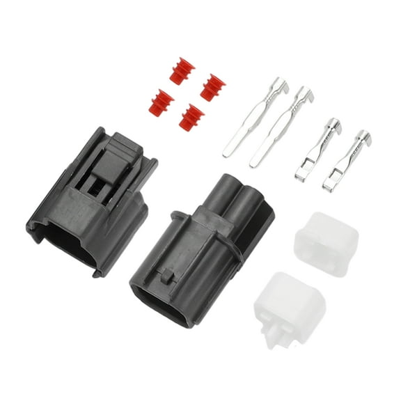 Unique Bargains 2 Pin Horn Waterproof Connector Plug Waterproof Male Female Wire Terminal Connector for Honda 1 Set