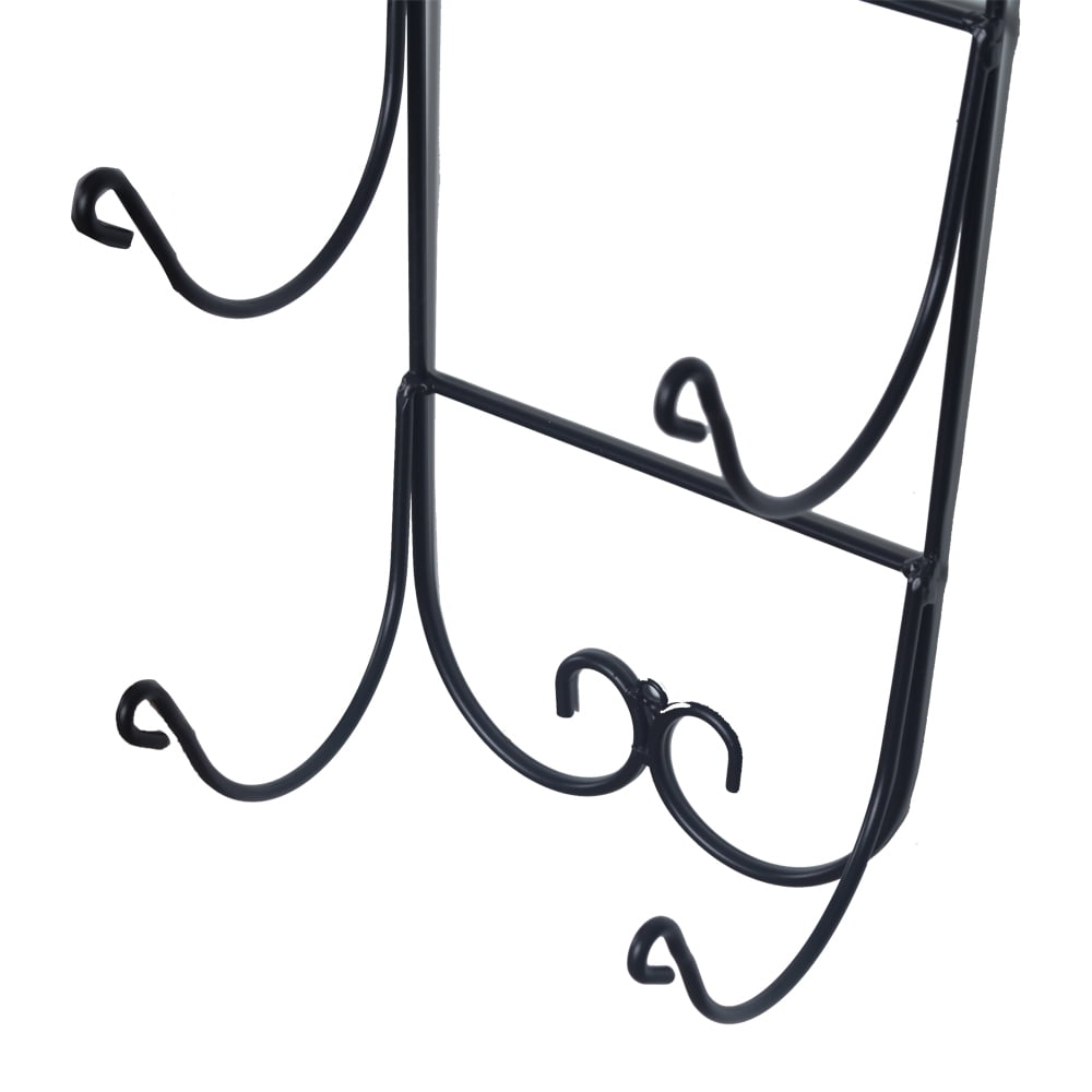 Kepooman Six Levels Modern Wall Mount Towel Rack Holder with Top Shelf, Black Kepooman Six Levels Modern Wall Mount Towel Rack Holder with Top Shelf, Black