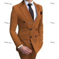 thumbnail image 2 of MensDouble-breastedBlazerSuit2PiecesSlimFitWeddingGroomTuxedosPeakLapelFormalPromSuits, 2 of 5