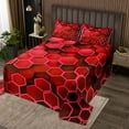 thumbnail image 2 of Erosebridal Geometric Hexagon Coverlet Set King,Gradient Bedding Set,Neon Decor,3-Piece, 2 of 5