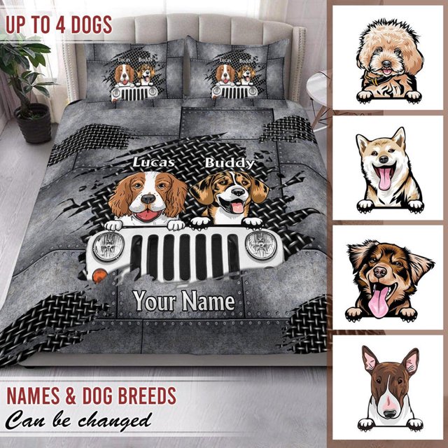 Juego de cama personalizado para perro, regalo personalizado para amantes de los perros, papá de perro, perro