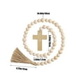 thumbnail image 2 of Easter Wooden Bead Garland with Tassels & Crosses - Farmhouse Decorative Rosary Wall Hanging Ornament for Tiered Tray, Mantel, and Easter Party Decor, 2 of 6