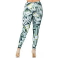 thumbnail image 2 of Plus Size - Creamy Soft Women's Laser Print Skin Smoothing Fashion Print Leggings - Cash Money, 2 of 2