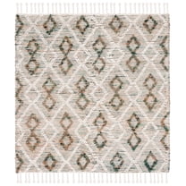SAFAVIEH Natura Yamashita Geometric Area Rug, Ivory/Emerald, 6' x 6' Square