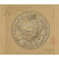 thumbnail image 3 of Charles-Nicolas Odiot 17x15 Black Modern Framed Museum Art Print Titled - Design for the Medal to Commemorate the Charter of 1830 (1830), 3 of 5