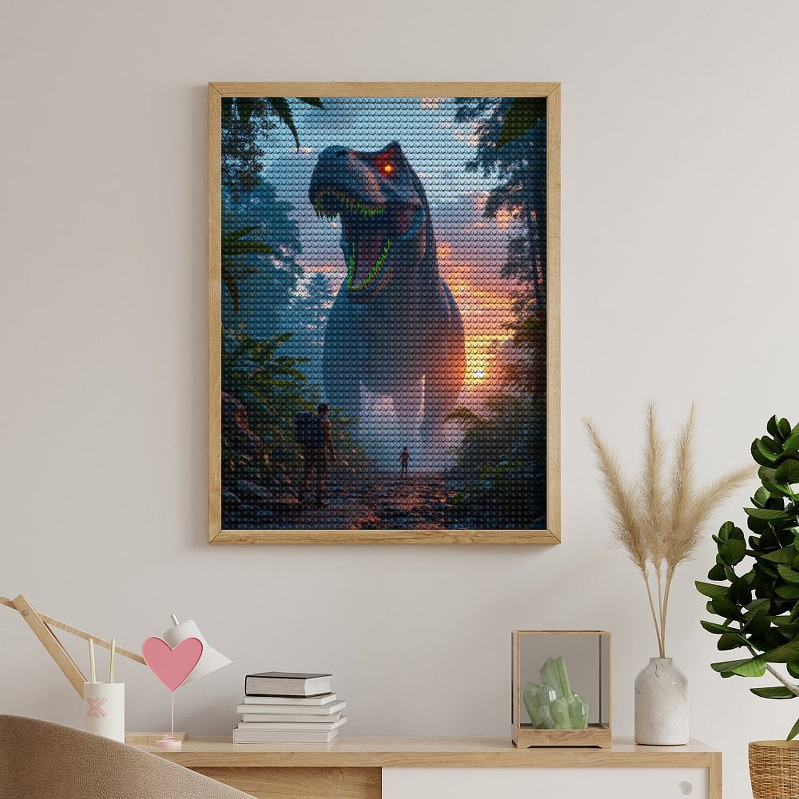Diamond Art Kits for Adults, Giant Creature Jungle Adventure Sunlight 5D Diamond Painting Kits for Adults Beginners, DIY Full Drill Diamond Painting, Gem Art and Crafts 12x16