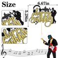 thumbnail image 4 of Saxofón Cake Topper Happy Birthday con purpurina negra y dorada, 4 of 7