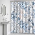 thumbnail image 6 of Summer Ocean Bathroom Shower Curtain, Blue Coral Seashell Starfish Nautical Coastal Waterproof Washable Soft Bath Curtain for Bathtub Decor with 12 Hooks&Grommet, 36x72 Inch, 6 of 9