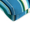 thumbnail image 5 of Jordan Manufacturing 19" x 19" Covert Capri Blue Stripe Square Tufted Contoured Outdoor Wicker Seat Cushion (2 Pack), 5 of 14