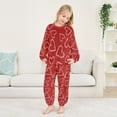 thumbnail image 5 of Fluffy Pajamas Set Fuzzy Winter Warm Pj Sets Pullover Tops and Long Pants Candy Cane-shaped Hearts Pattern X-Large, 5 of 8