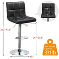thumbnail image 3 of XPOPR Black Bar Stools, Adjustable Modern Barstools, Swivel PU Leather Stool Chair with Back, Kitchen Island Counter Height Swivel Stools, Black, 3 of 6