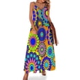 thumbnail image 1 of Vestido sin mangas estilo retro hippie con flores Flower Power, lindo vestido sexy para mujer, 1 of 7