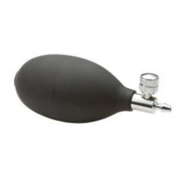 McKesson Blood Pressure Unit Inflation Bulb and Valve, Standard Black Bulb with Chrome-plated, 1 Pack