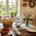 thumbnail image 5 of Gallickan Spring Easter Bunny Figurine Decor,White Ceramic Easter Bunny Statue Table Centerpieces,Elegant Easter Ornaments for Shelf Tray Party Home Decor, 5 of 9