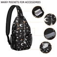 thumbnail image 2 of Sling Backpack,Occult Halloween Pattern Sling Bag with Water Bottle Holder,Waterproof Sling Bag for Men/Women with Headphone Jack for Hiking,Travel, 2 of 6