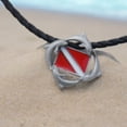 thumbnail image 2 of Dolphins Necklace with Dive Flag- Dolphin Necklace for Scuba Divers, Gifts for Scuba Divers, 2 of 5