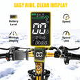 thumbnail image 6 of EOEOTWO 26" Fat tire Electric Bike for Adults, 750W Peak Motor, 28 MPH Speed, 60 Miles Range Mountain Ebike, 48V 15Ah Removable Battery, Off-Road EBike for Men & Women, 7 Speed, 6 of 11