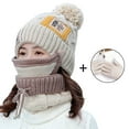 thumbnail image 3 of SPRING PARK 1 Set Women Winter Knitted Beanie Cap Warm Face Cover Neck Scarf Gloves Outdoor Hat+Scarf, 3 of 5