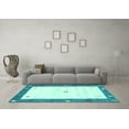 thumbnail image 3 of Ahgly Company Indoor Square Abstract Turquoise Blue Contemporary Area Rugs, 7' Square, 3 of 4