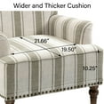 thumbnail image 6 of DREAMSIDEA Stripe Accent Chair ArmChair,Living Room Chair with Arms, Comfy Single Sofa Reading Chair Nailhead Trim for Bedroom, Brown, 6 of 7