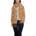 thumbnail image 2 of Women's Fashion Tassel Scarf, Yellow Pencil Doodle Long Shawl, Lightweight and Warm, 2 of 9