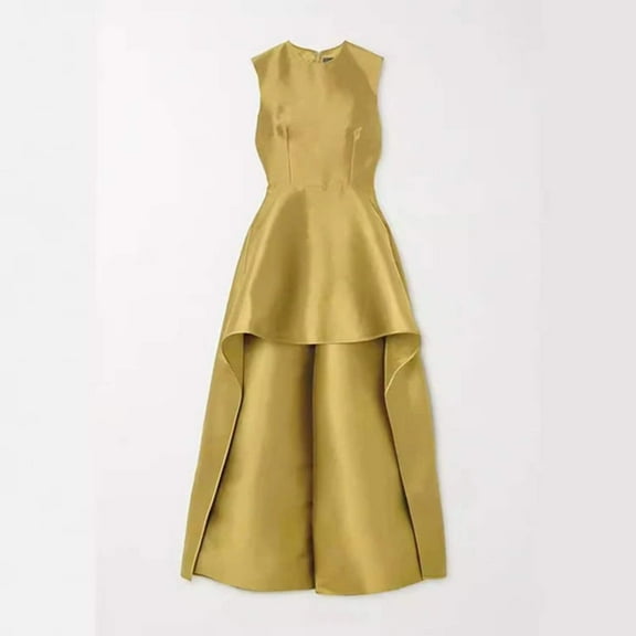 Layered solid color zipper sleeveless wrap round neck jumpsuit