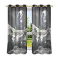 thumbnail image 6 of Yayeee Window Curtains Light Filtering 63"x42" Grommet Panel Pair Home Living Room Decor, Space Earth, 6 of 7