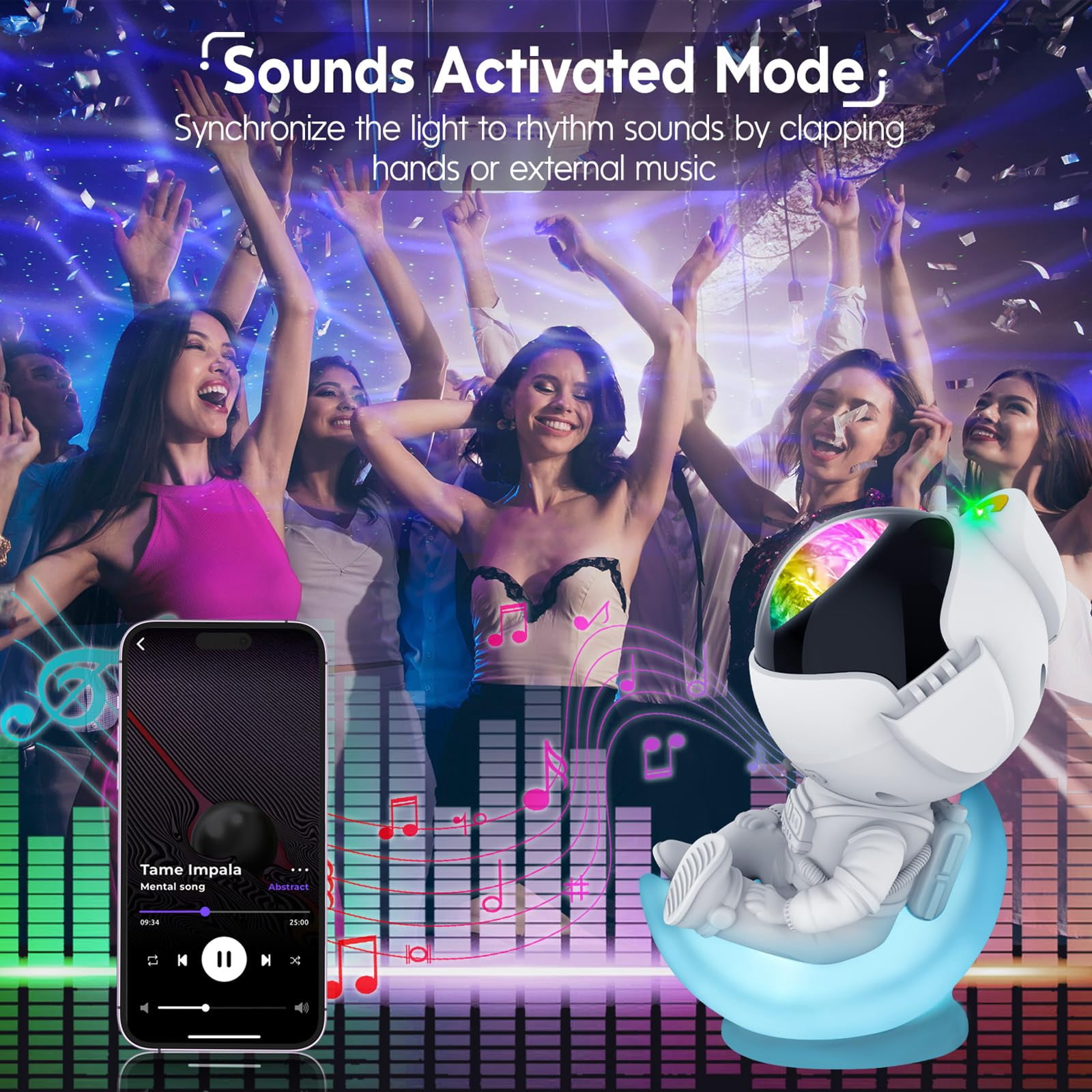 Aukfa Astronaut Galaxy Projector Night Light with Timer & Remote, Star Nebula Light for Kids and Adults Room, Party, Christmas & Birthday Gifts