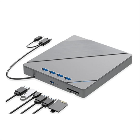 7 in 1 External Blu Ray CD/DVD Drive for Laptop,Slots USB 3.0 Portable CD/DVD Disk Drive Player Burner Reader Writer