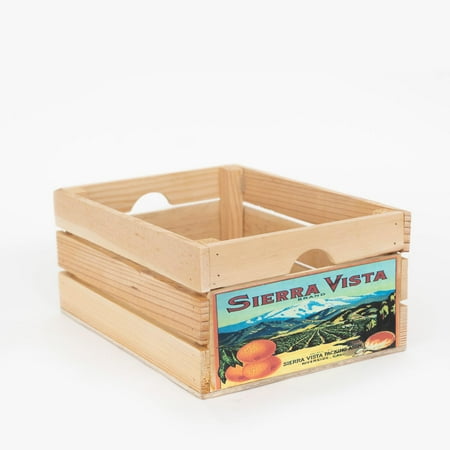 At Home on Main Vintage-Style Wood Fruit Crate - Sierra Vista (Natural) - Small