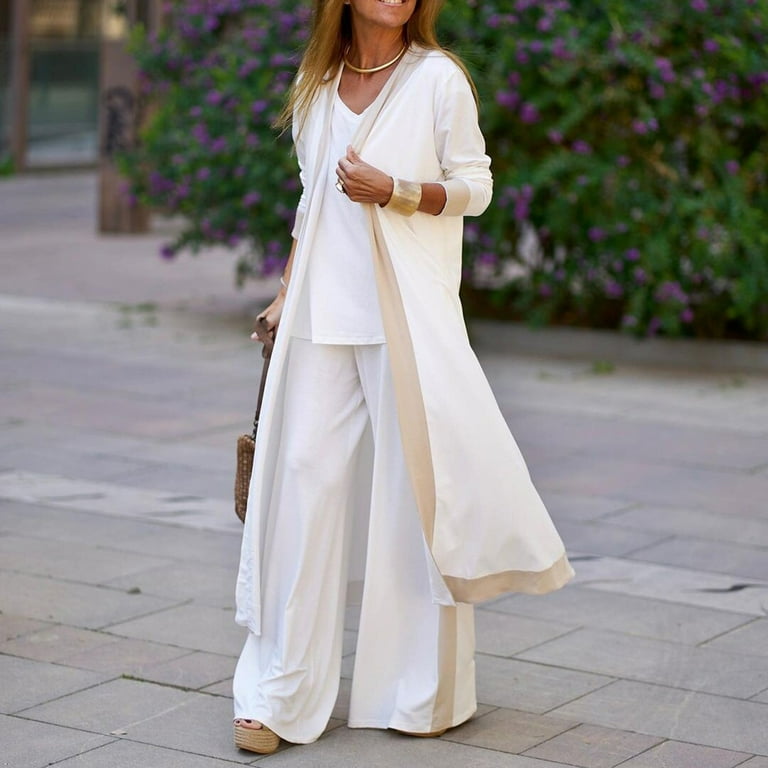 Sweatsuit for Womens 3 Piece Lounge Set Cardigan Outfits Open