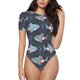 thumbnail image 1 of Balery Shark Wearing Swim Ring Body de cuello redondo de manga corta para mujer Tops de manga corta Tops básicos-XX-Large, 1 of 7