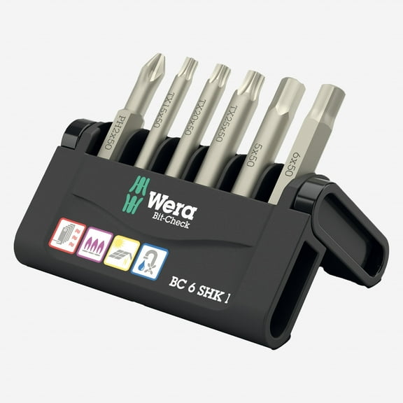 Wera 073631 Bit-Check 6 SHK 1 SB, 6 Pieces