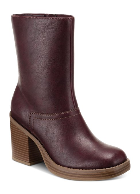 Sun + Stone Women's Brinley Strapped Lug-Sole Boots Gray Size 8 M