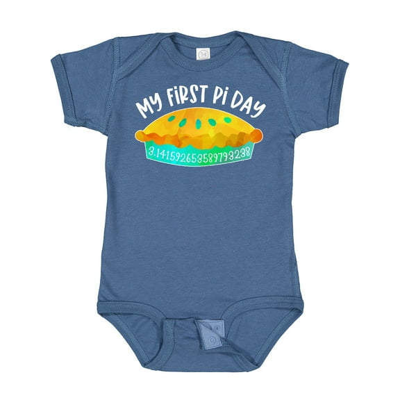 Inktastic My 1st Pi Day Blue Green Pie Pan Pun Boys or Girls Baby Bodysuit