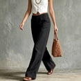 thumbnail image 5 of Qingpeng Womens Wide Leg Lounge Pants Casual Travel High Waisted Trousers Loose Fit Summer Flowy Pants with Pockets, 5 of 8