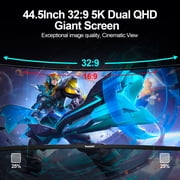 Gawfolk 45 Inch Ultrawide Curved Gaming Monitor, 200Hz 5K2K DQHD, Built-in Stereo Speakers, FreeSync G-Sync Compatible, HDMI 2.1/DP 1.4