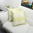 thumbnail image 4 of Ryan; Yellow and White Buffalo Check Plaid Throw Pillow Covers 18 x 18 Pack of 2 Pillowcase Bed Couch Cushion Case 45 x 45, 4 of 8