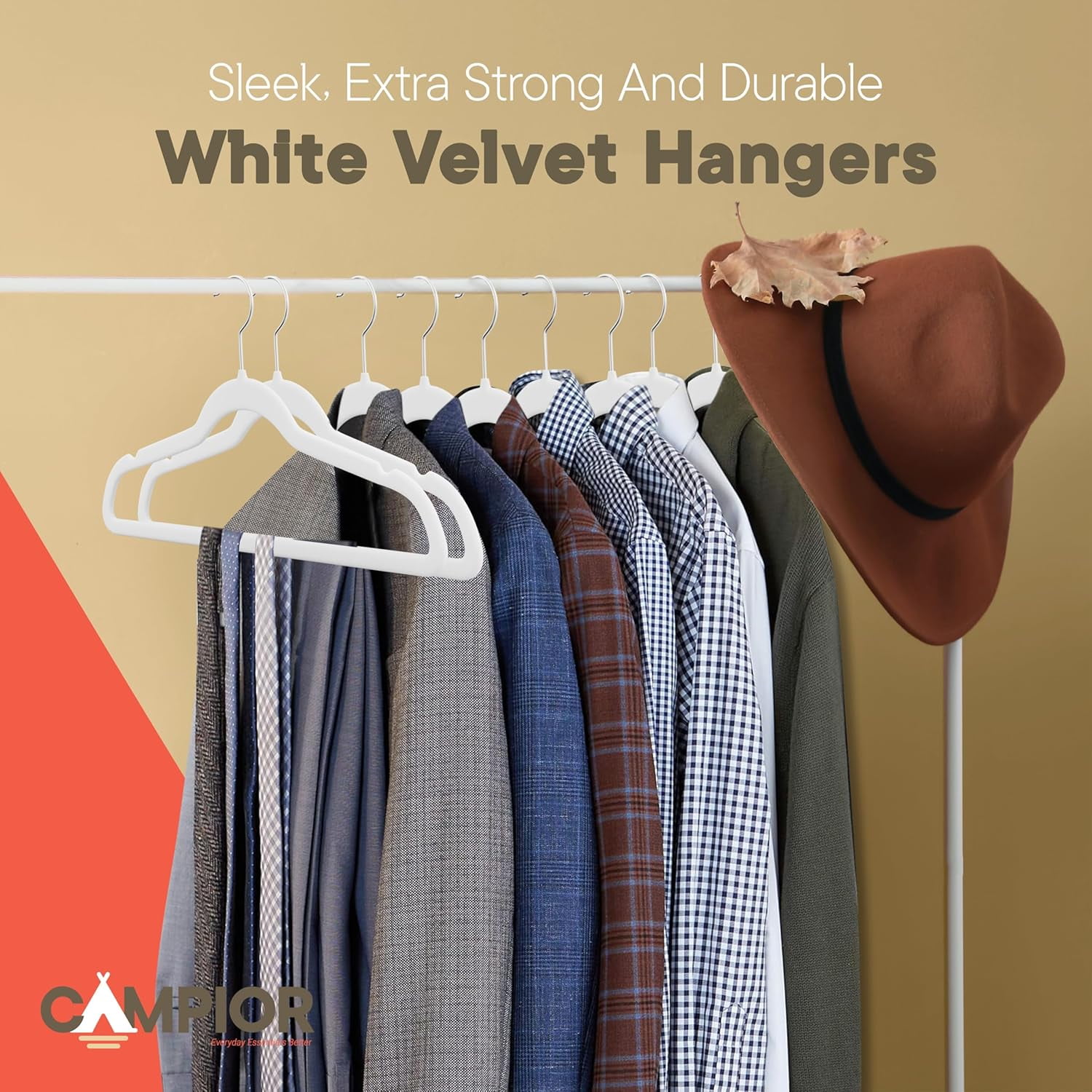 White Velvet Hangers 80 Pack – Heavy-Duty 11 lbs Capacity, 360° Swivel Hook, Non-Slip & Space-Saving Design – Smooth Velvet Finish for Crease-Free Clothes & Effortless Closet Organization